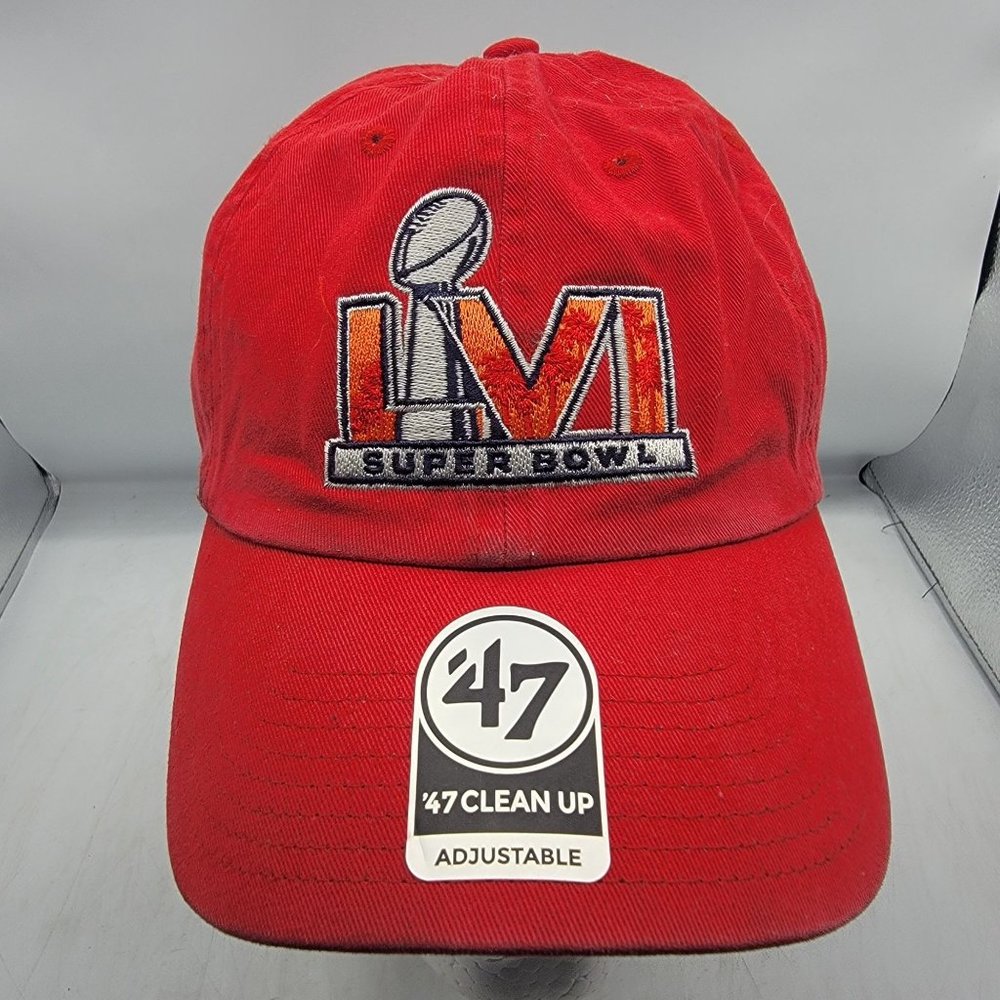 47 Adults Red Super Bowl LVI Clean Up Adjustable Hat Cap Comfort Casual Sports